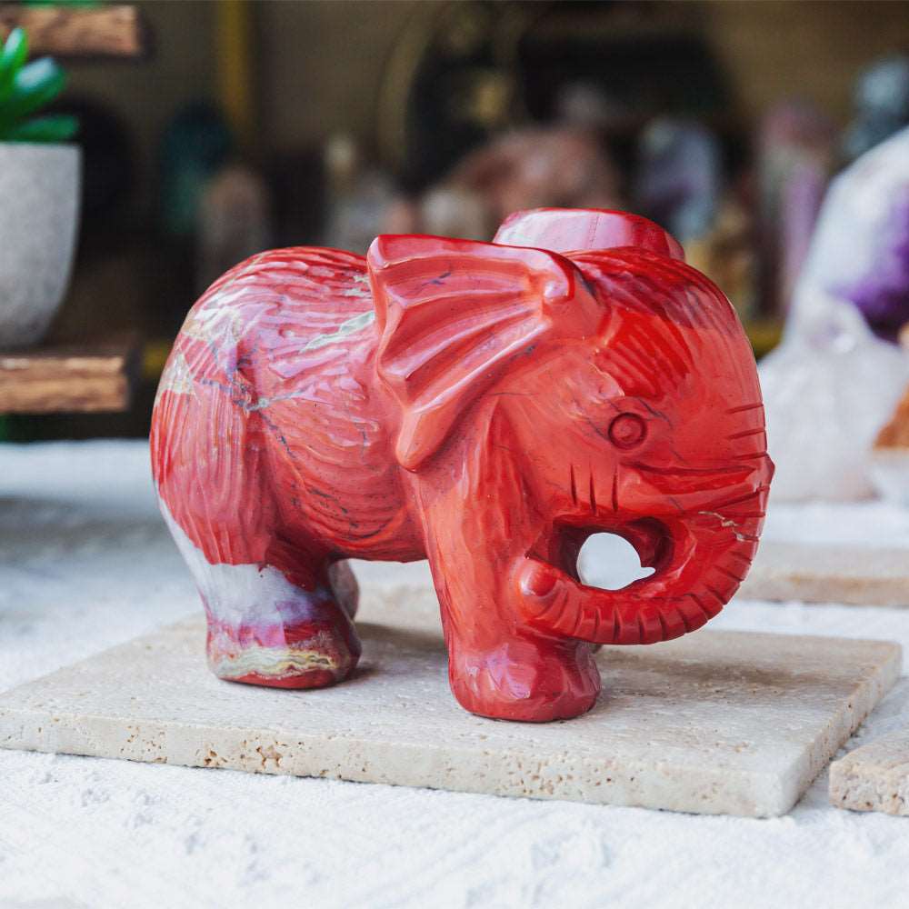 Reikistal 5‘’ Red Jasper Elephant