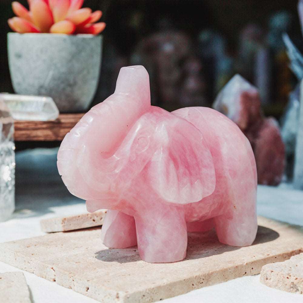 Reikistal 4'' Rose Quartz Elephant