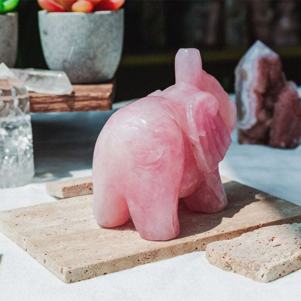 Reikistal 4'' Rose Quartz Elephant