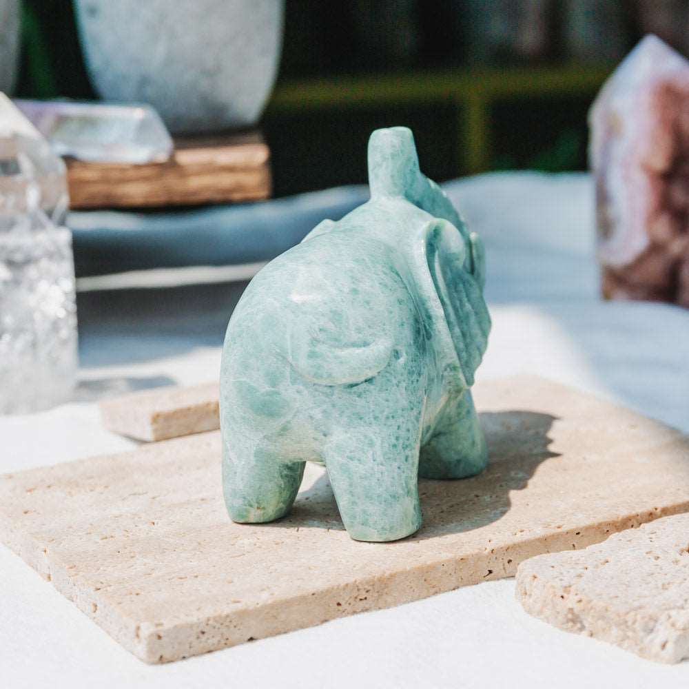 Reikistal 3'' Green Jade Elephant