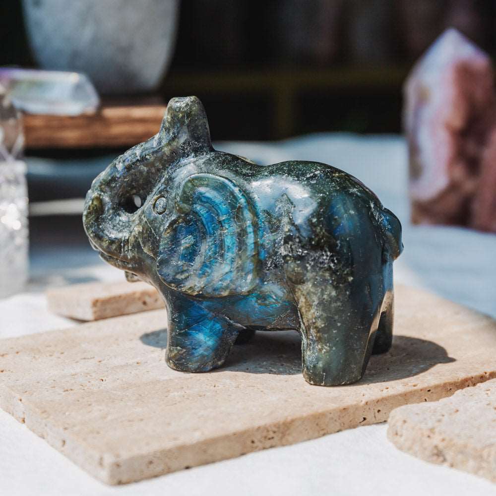 Reikistal 3'' Labradorite Elephant