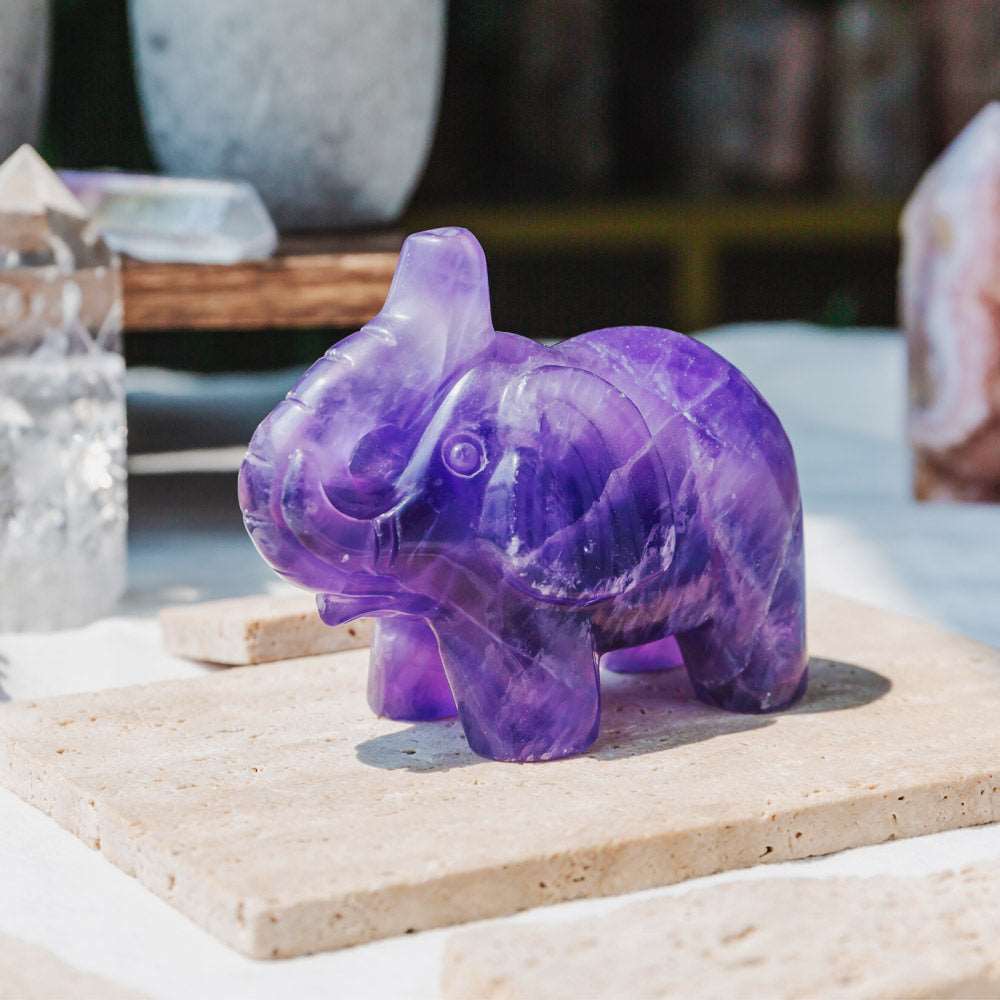 Reikistal 3'' Purple Fluorite Elephant