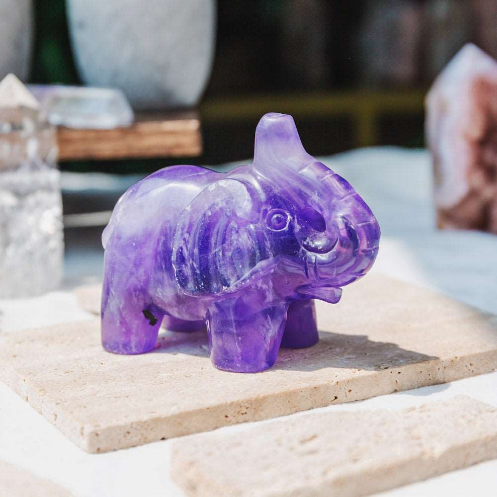 Reikistal 3'' Purple Fluorite Elephant