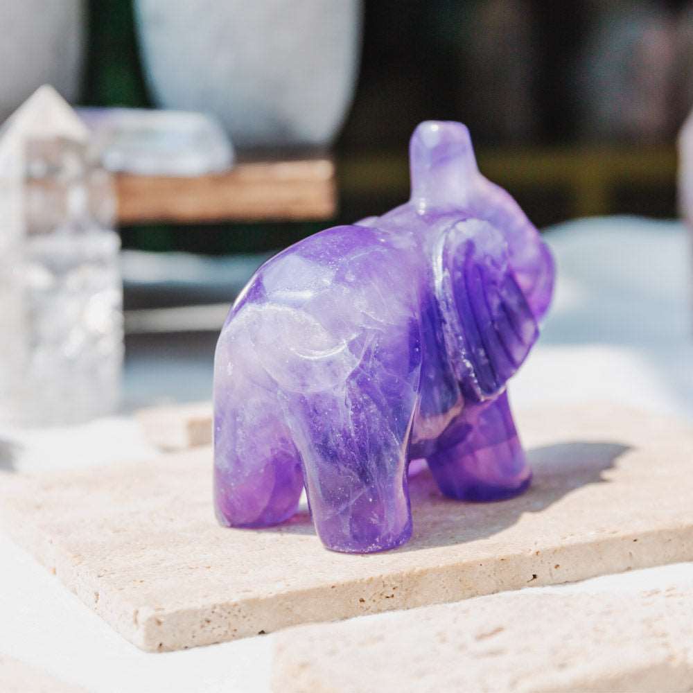 Reikistal 3'' Purple Fluorite Elephant