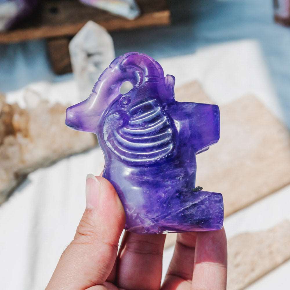 Reikistal 3'' Purple Fluorite Elephant