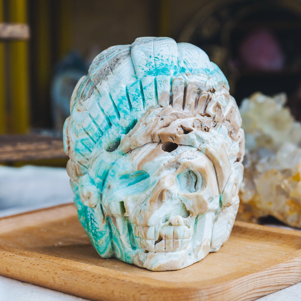 Reikistal Blue Aragonite Indian Skull