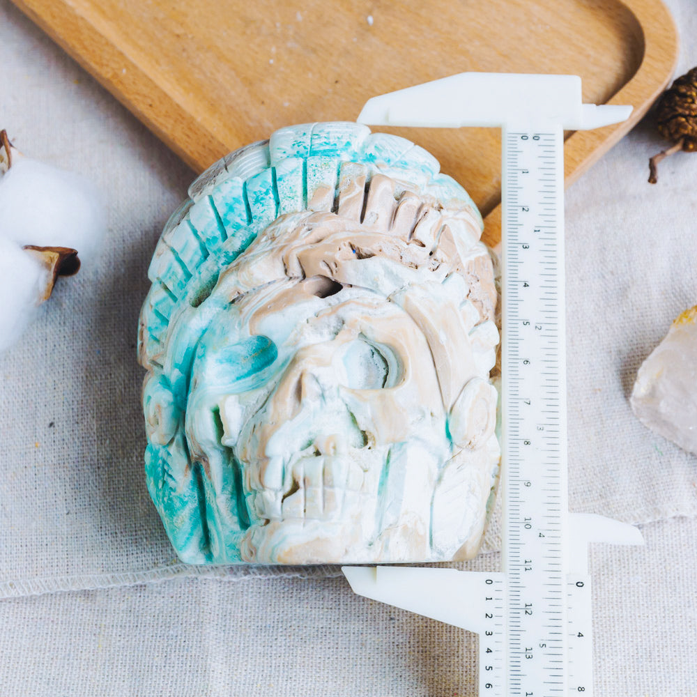 Reikistal Blue Aragonite Indian Skull