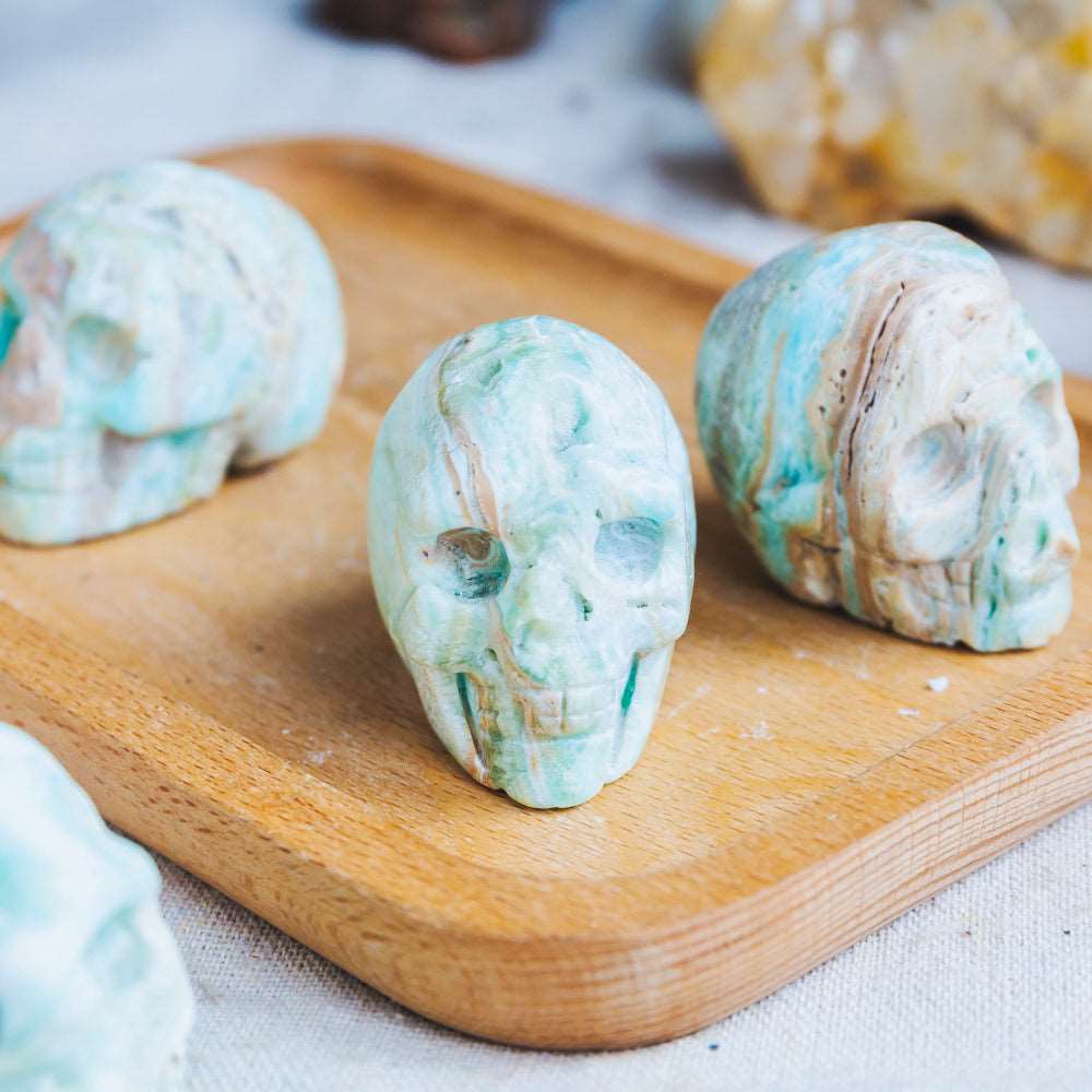 Reikistal 1.5'' Blue Aragonite Skull