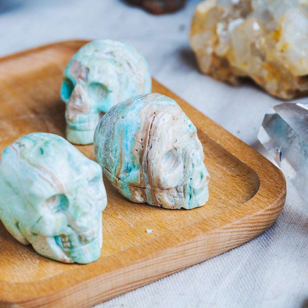 Reikistal 1.5'' Blue Aragonite Skull