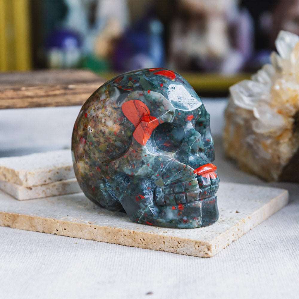 Reikistal 2.5'' Africa Blood Stone Skull