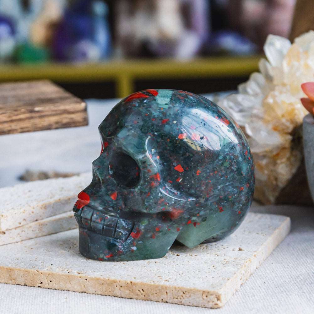 Reikistal 2.5'' Africa Blood Stone Skull