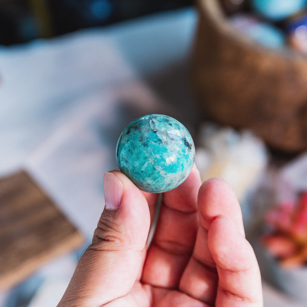 Reikistal Amazonite With Smoky Quartz Ball