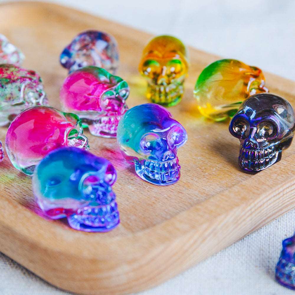 Reikistal 1'' Aura Glass Mini Skull