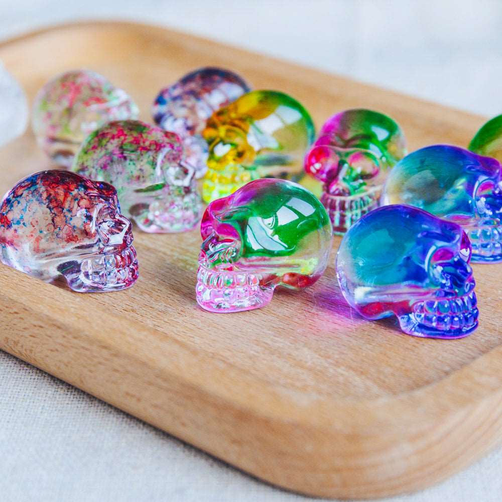 Reikistal 1'' Aura Glass Mini Skull