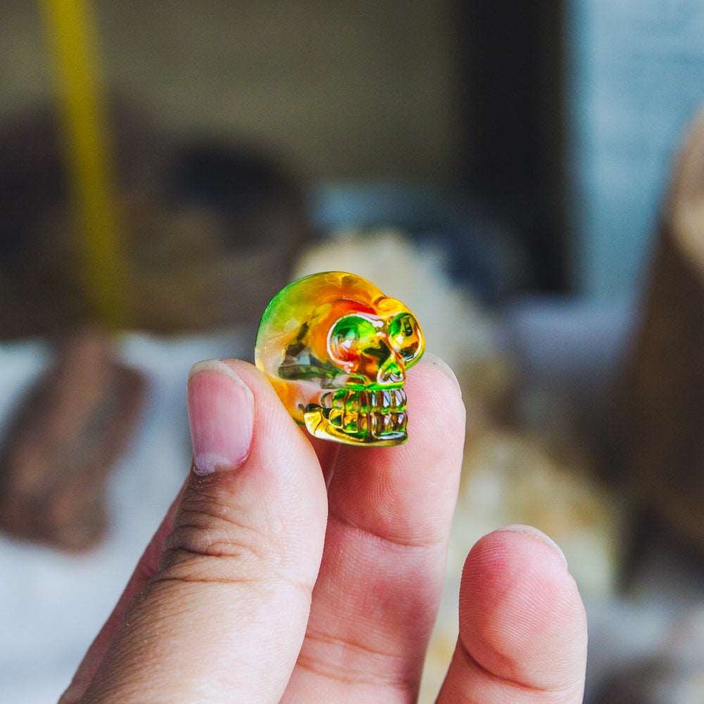 Reikistal 1'' Aura Glass Mini Skull