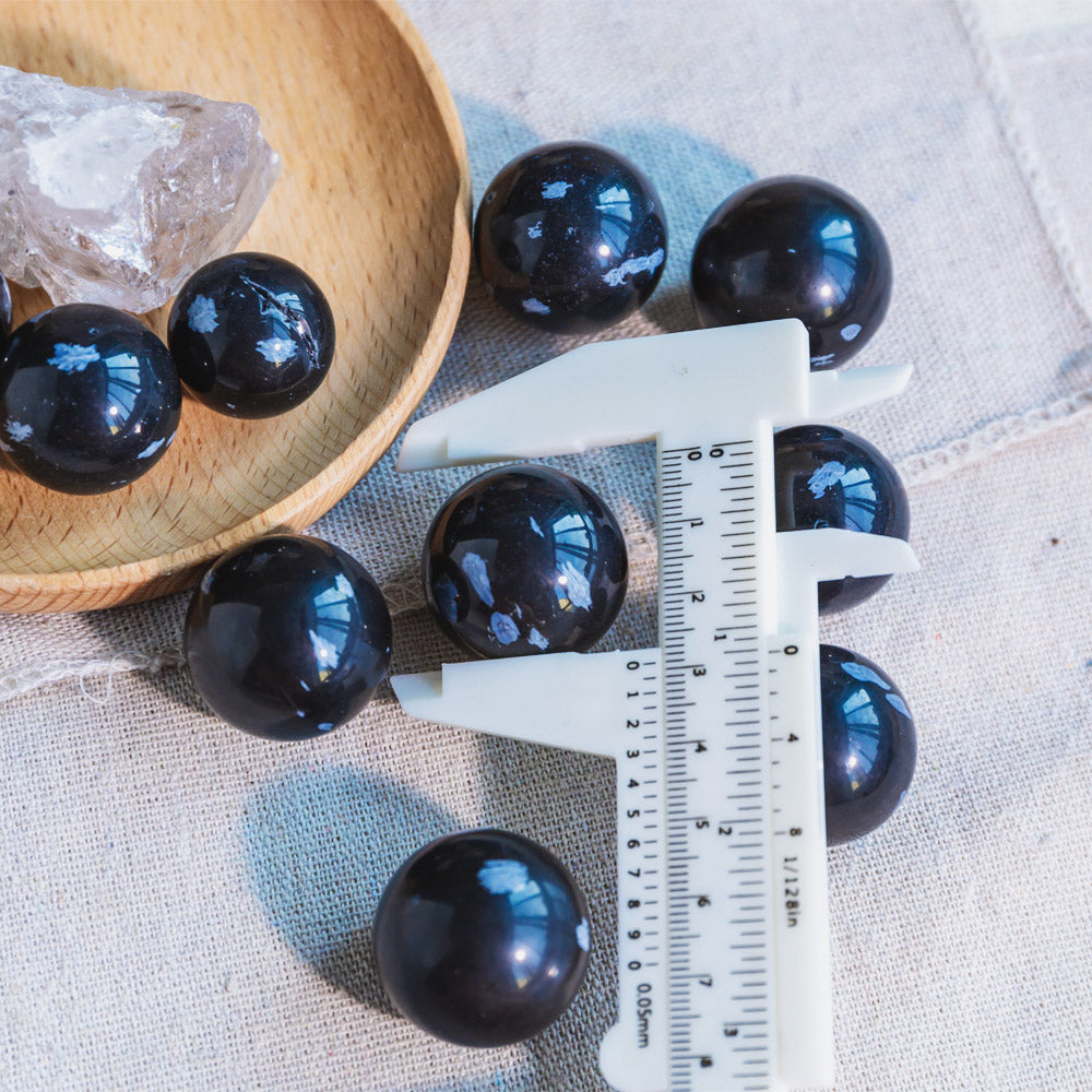 Reikistal Snowflake Obsidian Ball