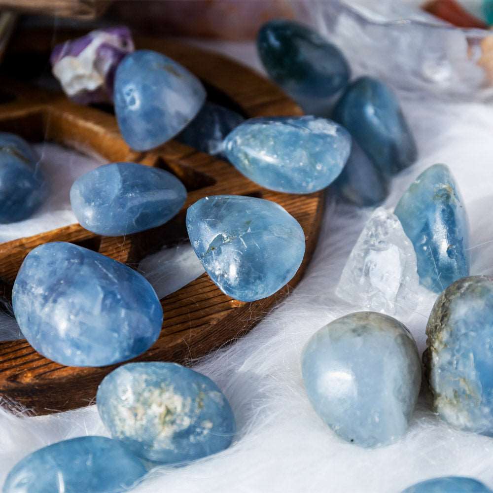 Reikistal Blue Fluorite Tumbled Stone