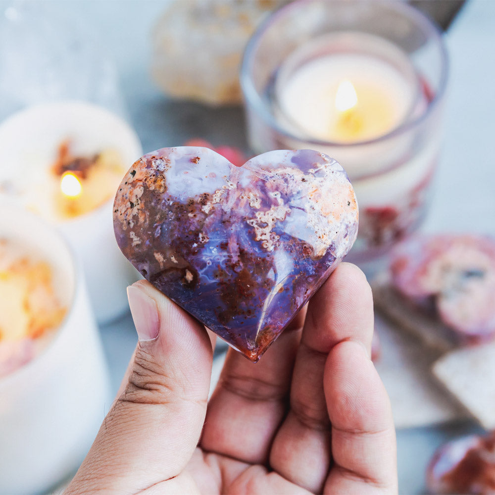 Reikistal Colourful Agate Heart