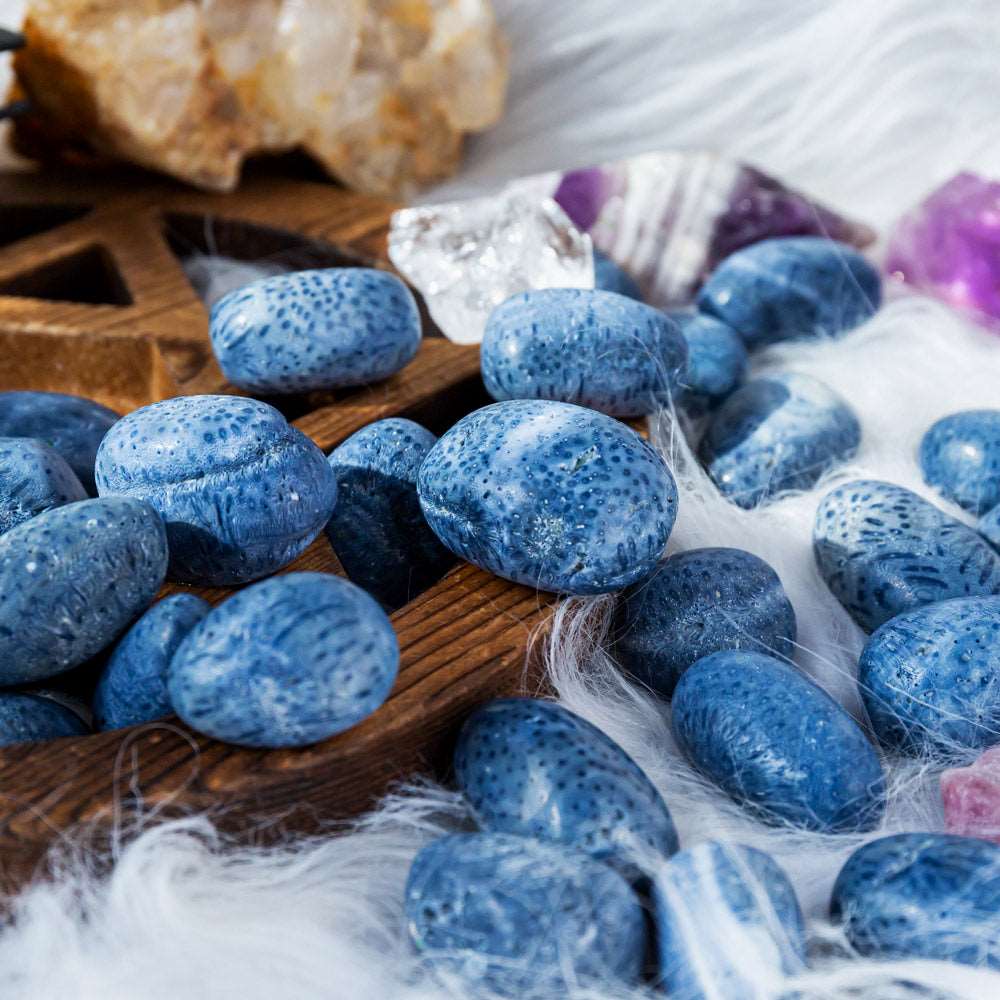 Reikistal Blue Coral Tumbled Stone