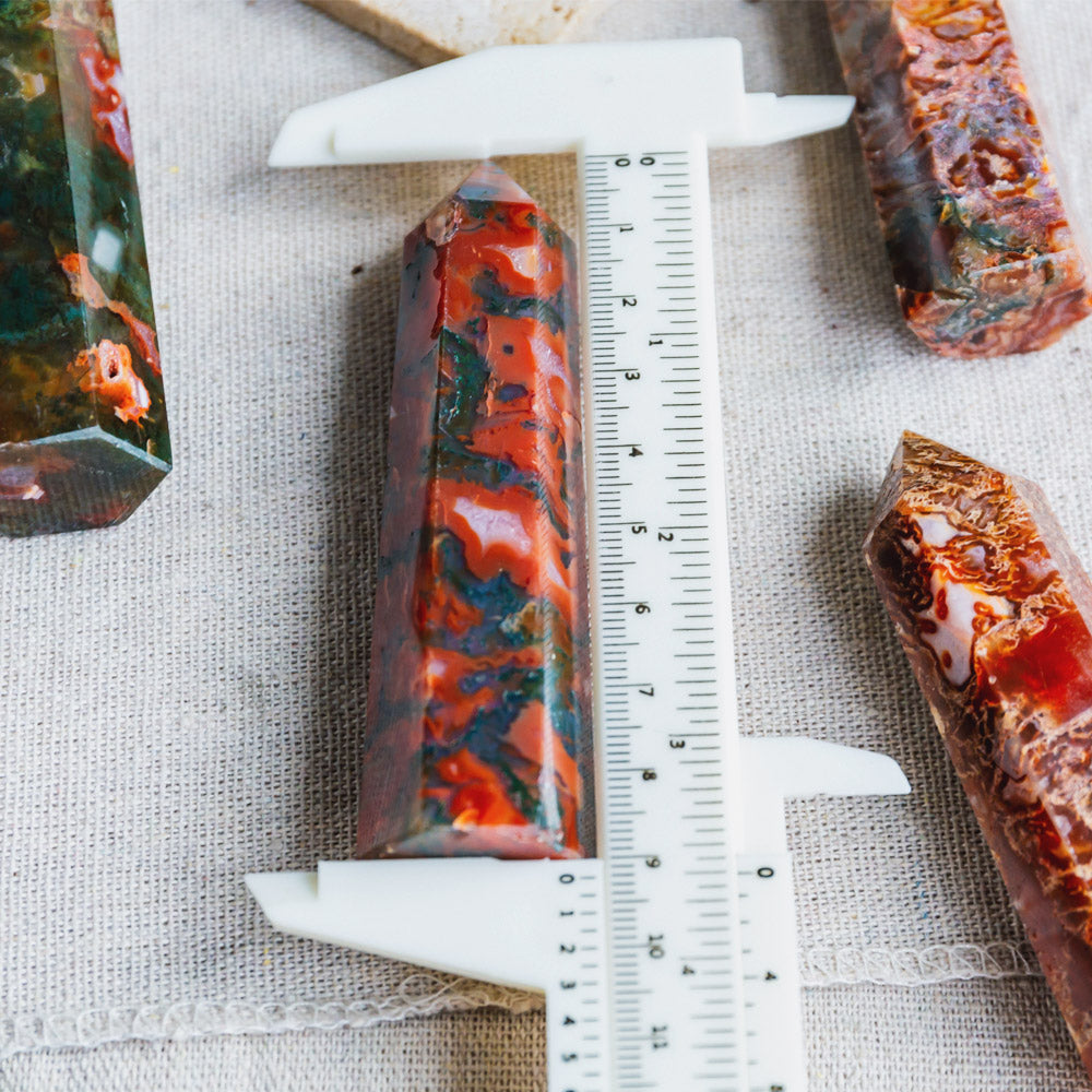 Reikistal Red Moss Agate Point