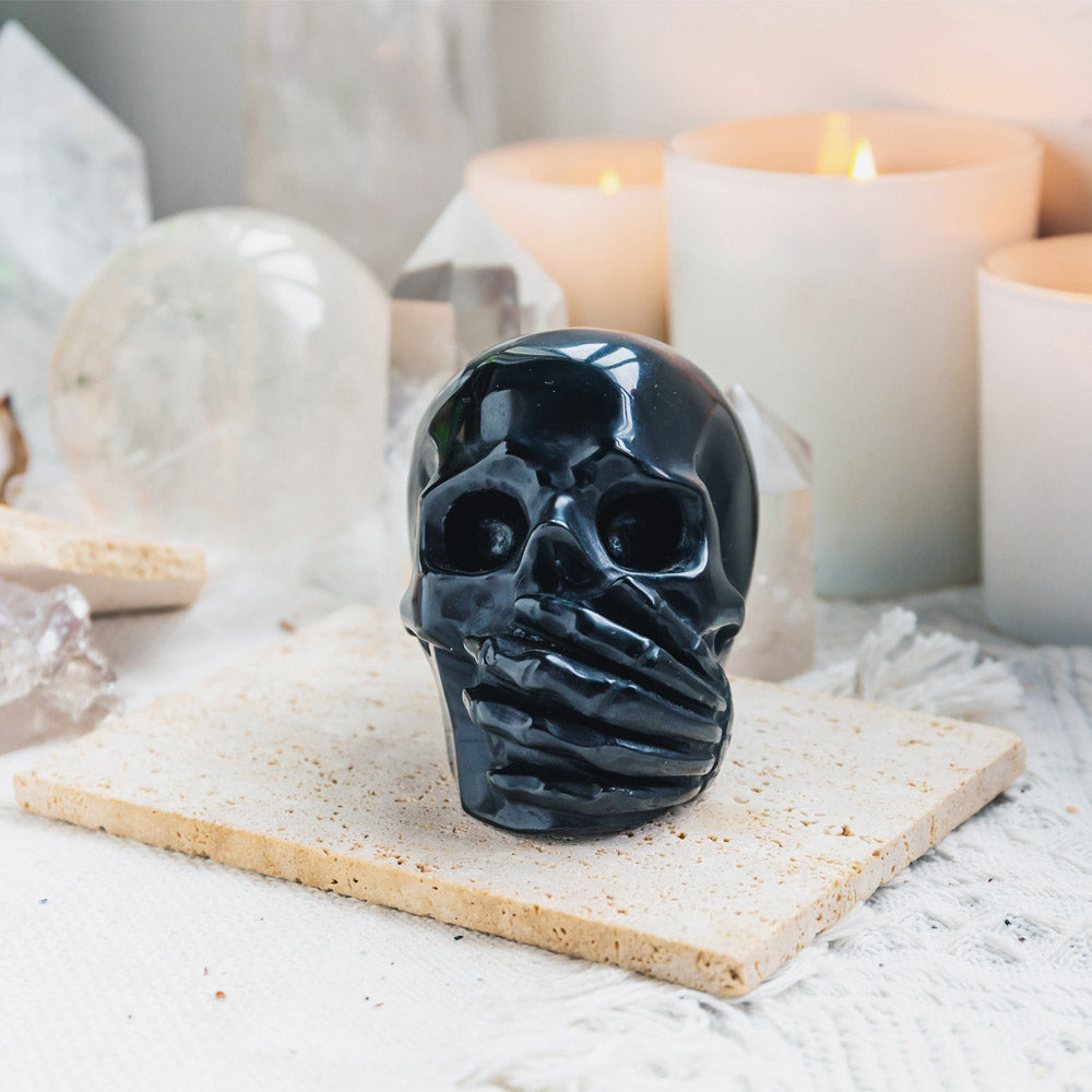 Reikistal Black Obsidian Skull