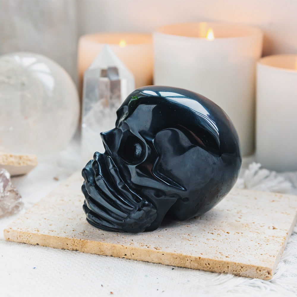 Reikistal Black Obsidian Skull