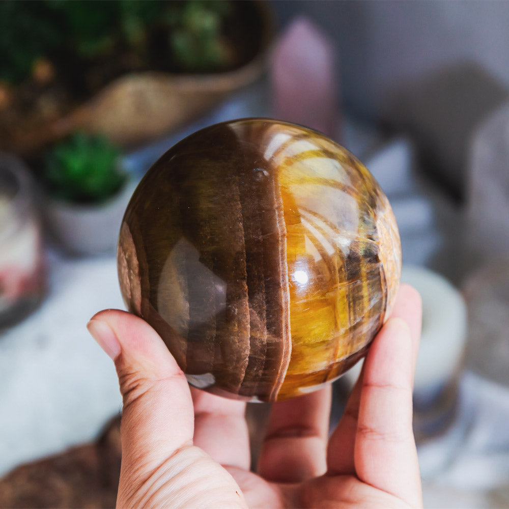 Reikistal Yellow Fluorite Sphere