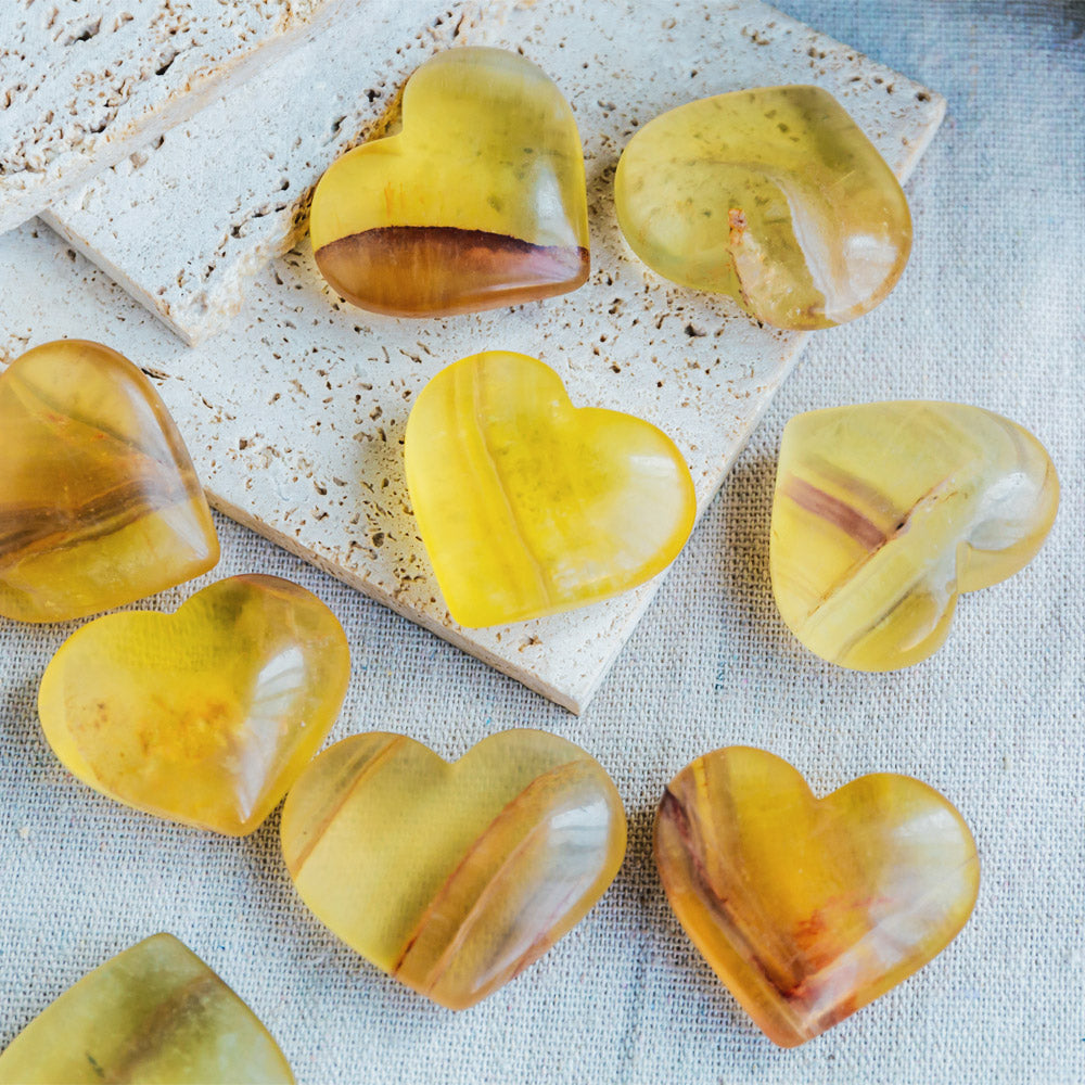 Reikistal Yellow 1.5'' Fluorite Heart