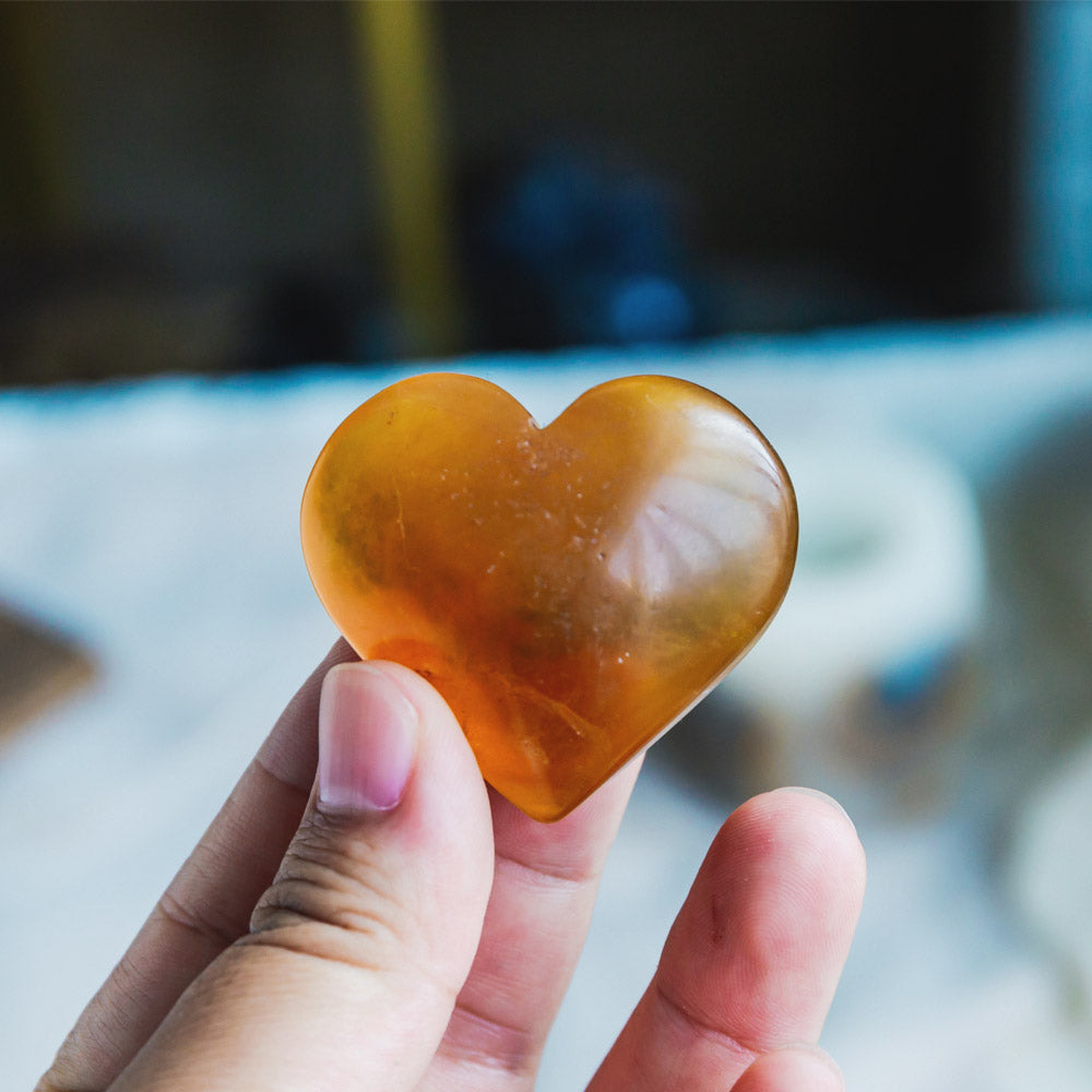 Reikistal Yellow Fluorite Heart