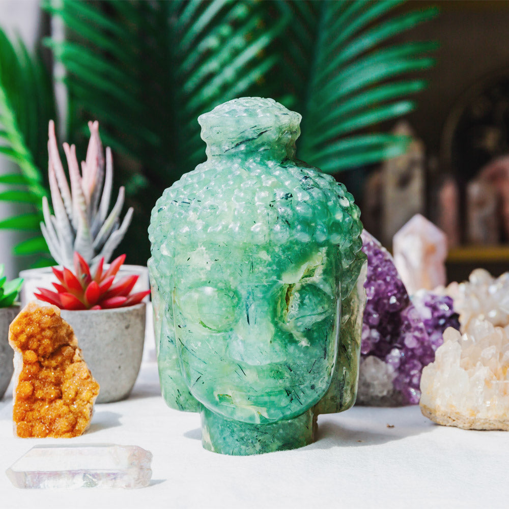 Reikistal Prehnite Buddha's Head