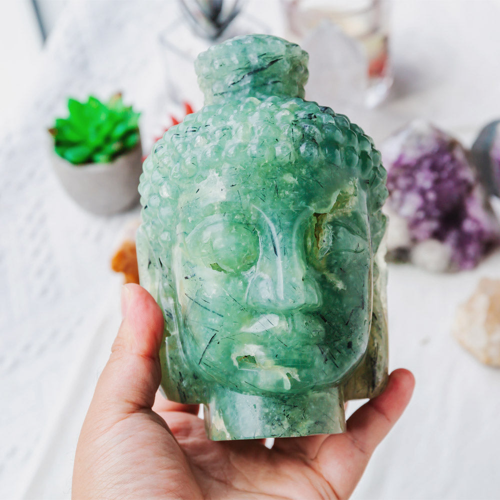 Reikistal Prehnite Buddha's Head