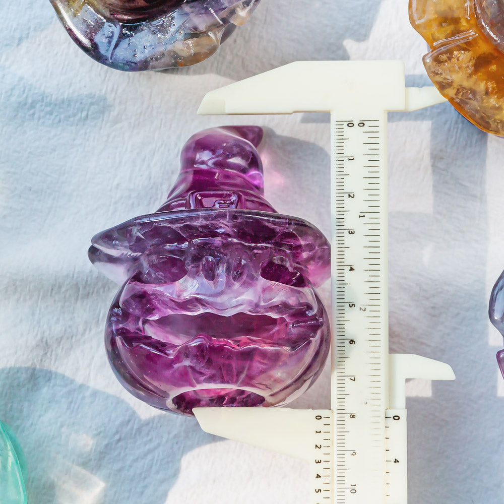 Reikicrysta Fluorite Pumpkin Lantern