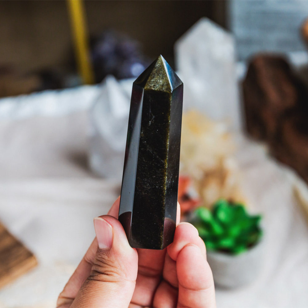 Reikistal Golden Sheen Obsidian Point