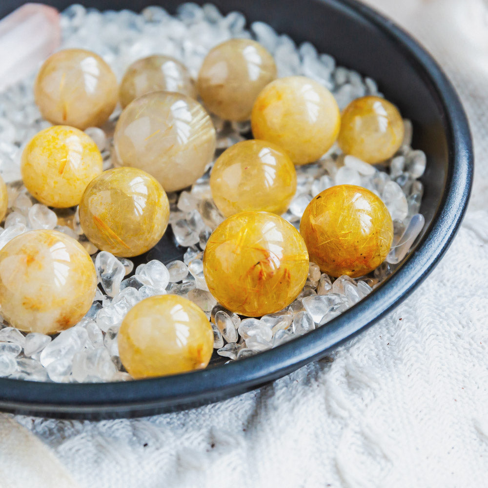 Reikistal Golden Rutilated Quartz Ball