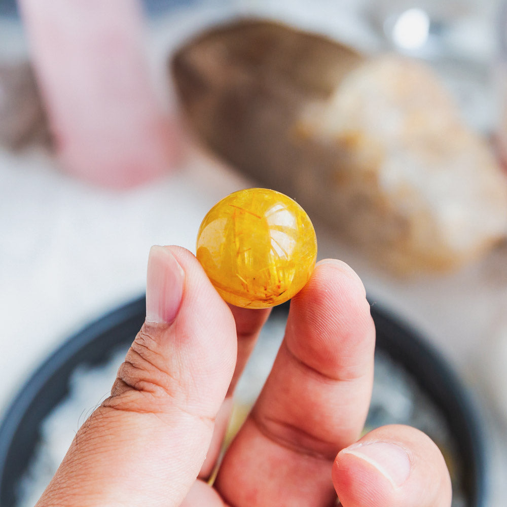 Reikistal Golden Rutilated Quartz Ball