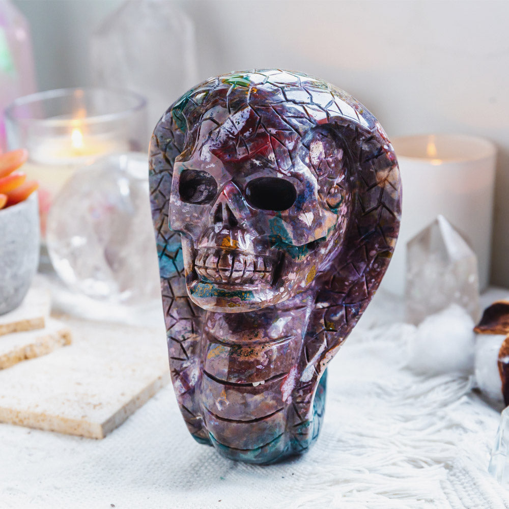 Reikistal Ocean Jasper Cobra Skull