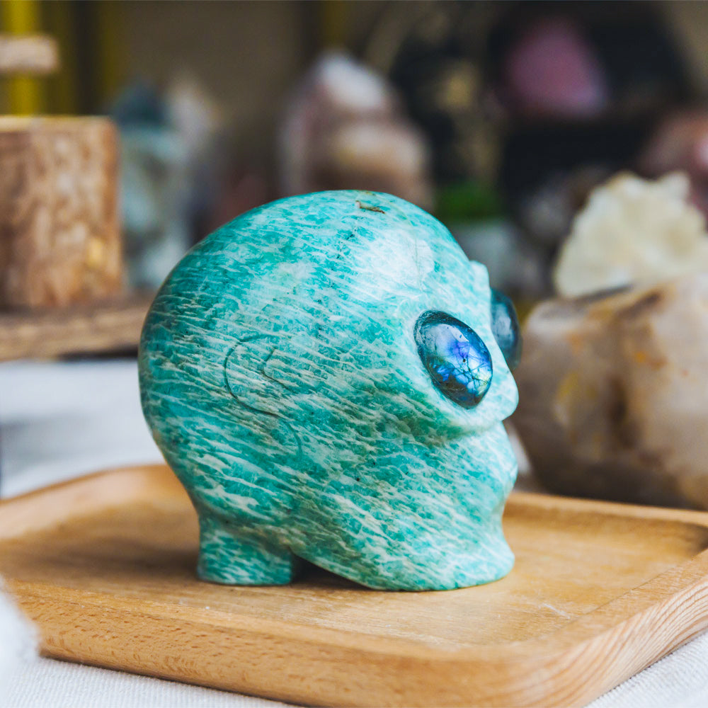 Reikistal Amazonite Alien Skull