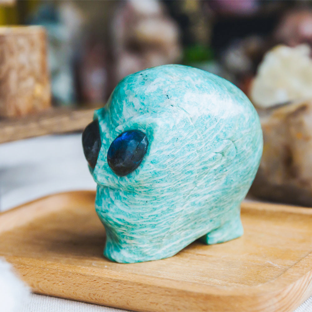 Reikistal Amazonite Alien Skull