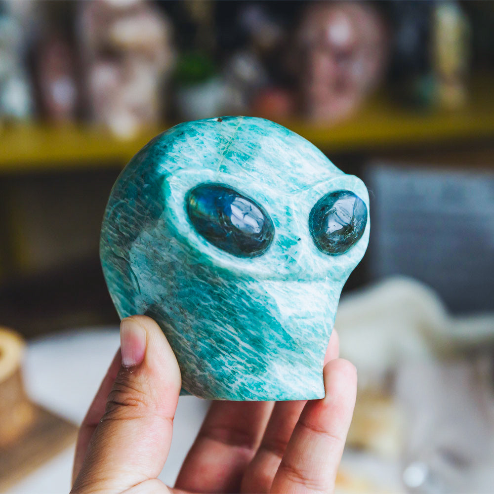 Reikistal Amazonite Alien Skull