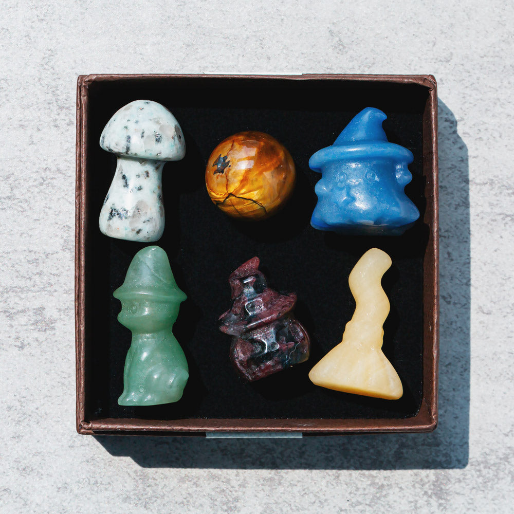 Reikicrystal Halloween Miniature Carving Gift Box - Natural Crystal