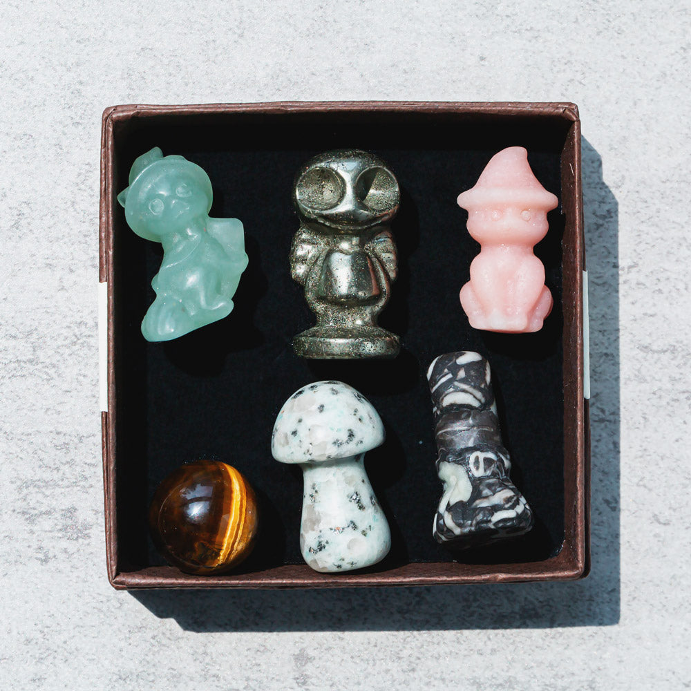 Reikicrystal Halloween Miniature Carving Gift Box - Natural Crystal