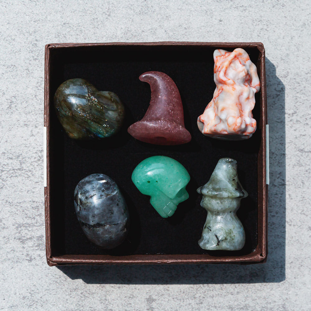 Reikicrystal Halloween Miniature Carving Gift Box - Natural Crystal
