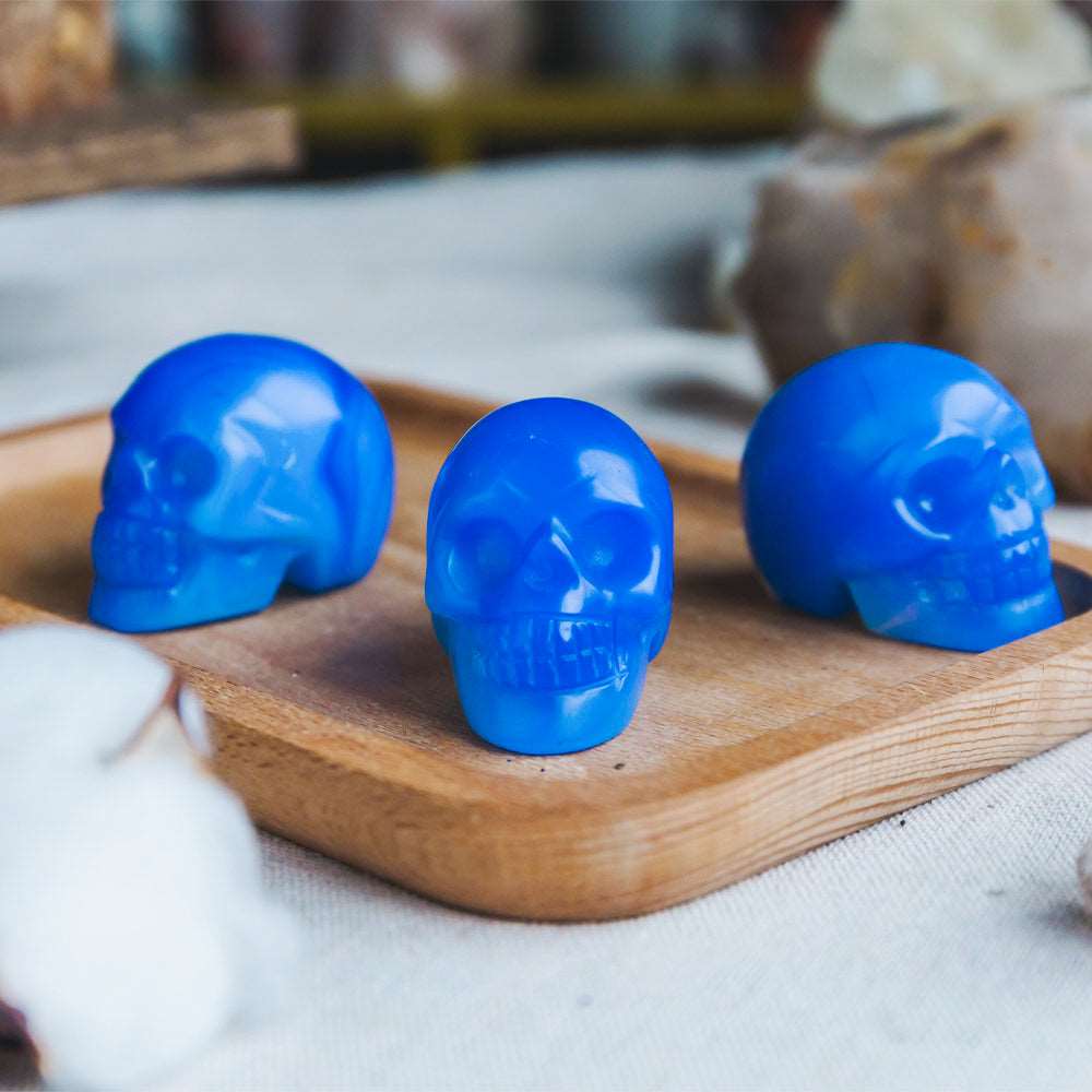 Reikistal 1.5” Blue Opal Skull