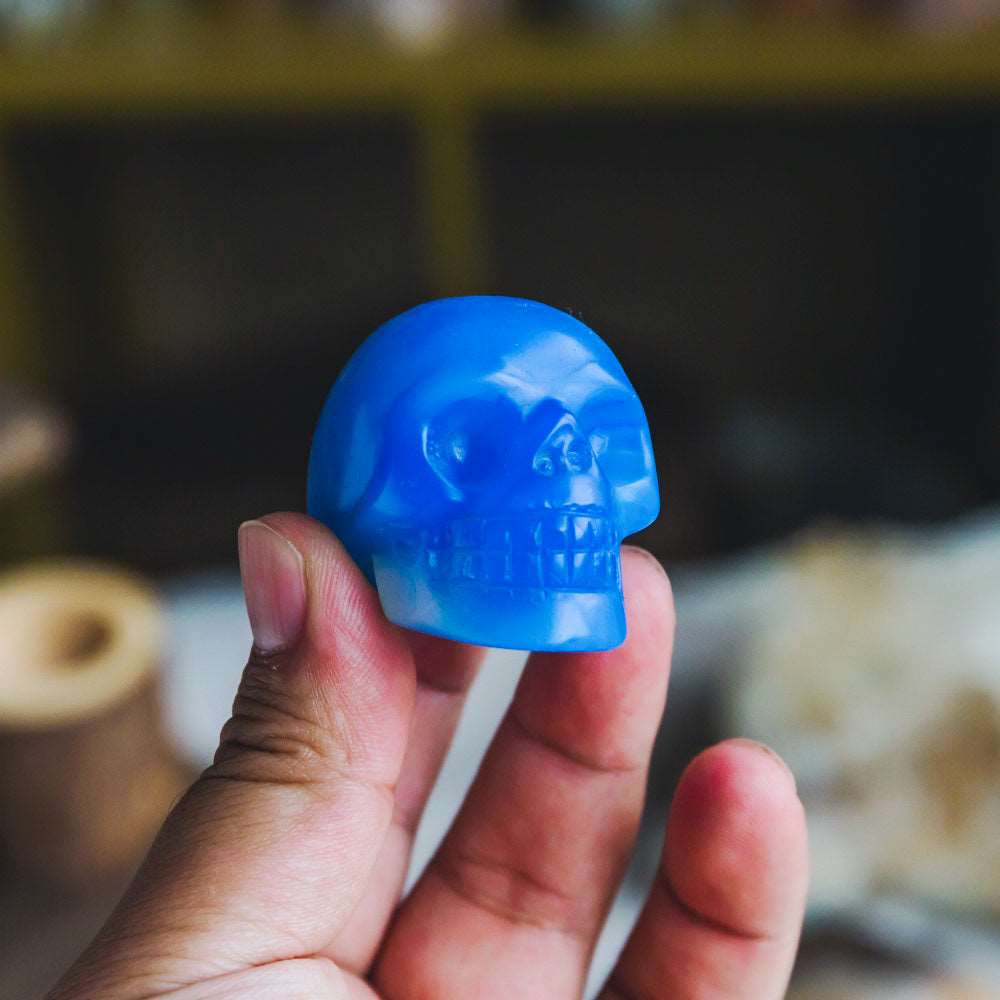 Reikistal 1.5” Blue Opal Skull