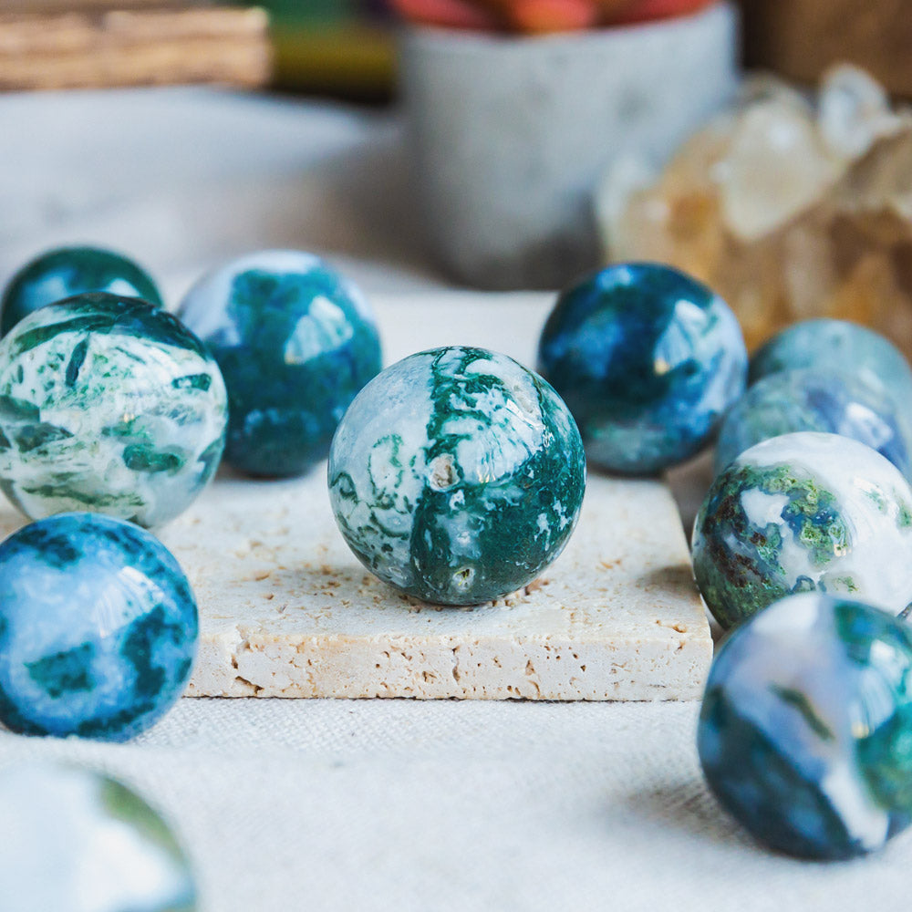 Reikistal Moss Agate Ball