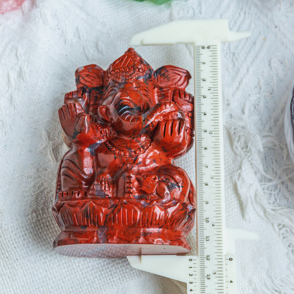 Reikistal Red Jasper Ganesha