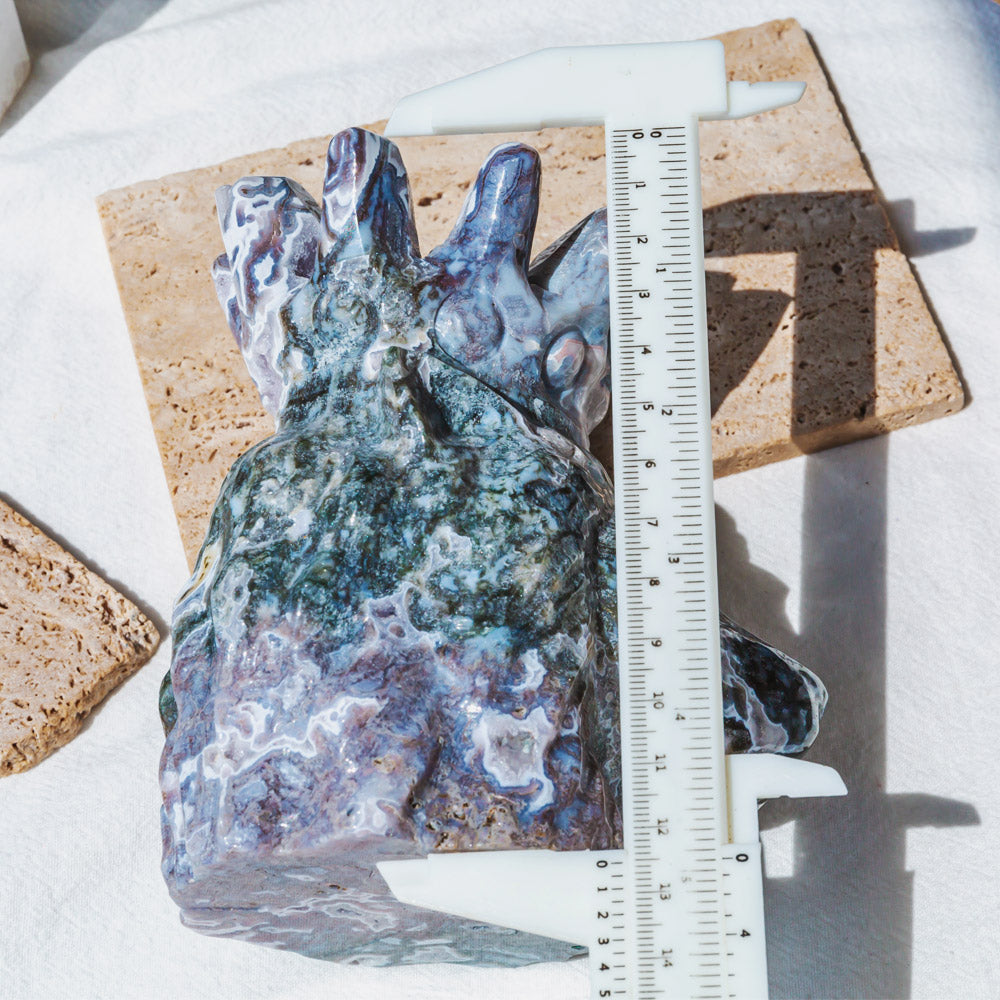 Reikistal Moss Agate Lion Head