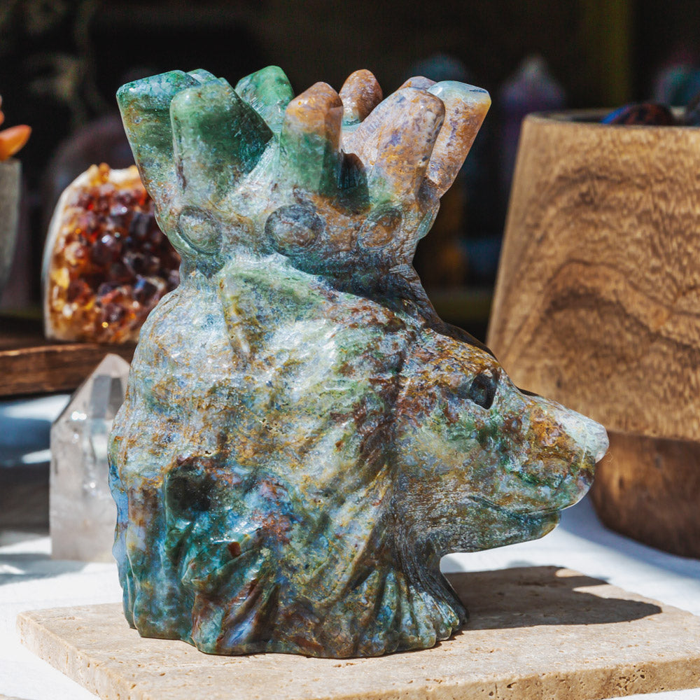 Reikistal Ocean Jasper Lion Head