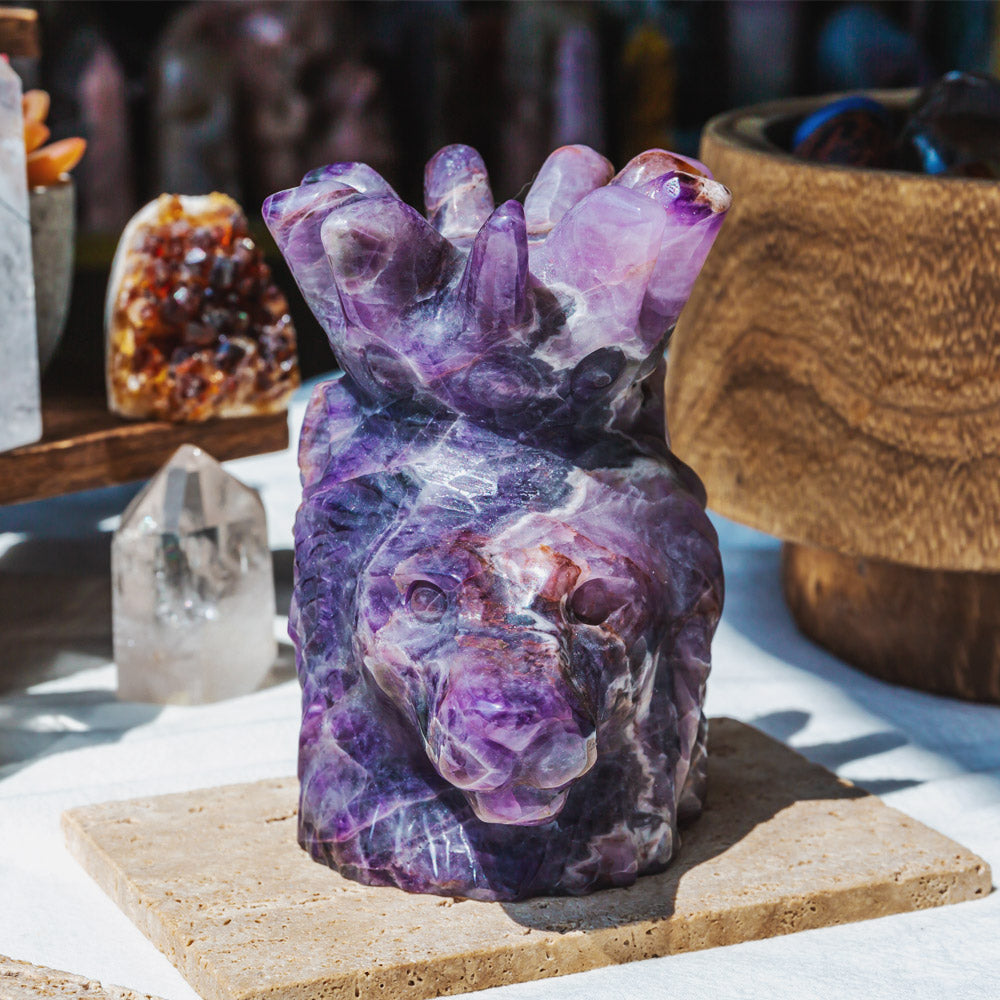 Reikistal Dream Amethyst Lion Head