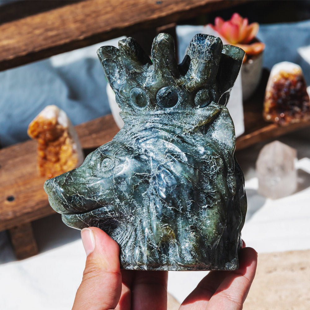Reikistal Labradorite Lion Head